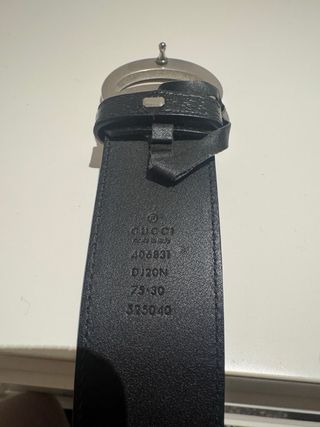 Cinturone Gucci Nero Fibbia GG Argento Taglia 75