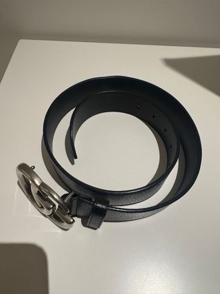 Cinturone Gucci Nero Fibbia GG Argento Taglia 75