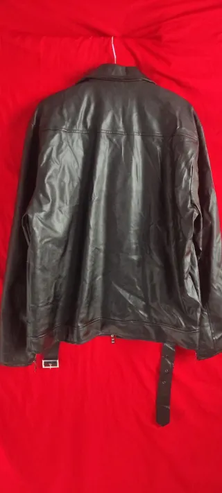 Chaqueta Cuero Sintético Negra