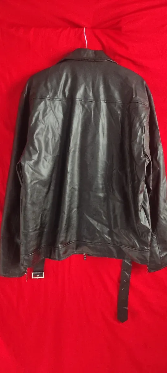 Chaqueta Cuero Sintético Negra