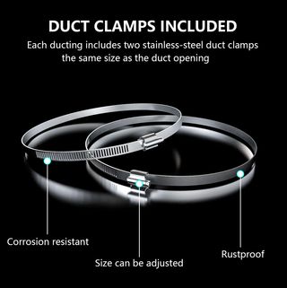 Tubo di ventilazione PVC 100mm 6 metri con 2 morsetti