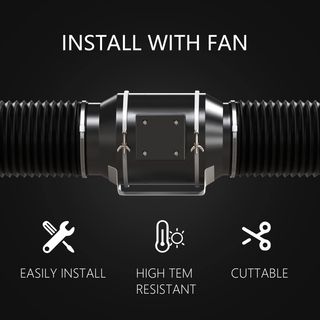 Tubo di ventilazione PVC 100mm 6 metri con 2 morsetti