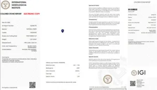 Tanzanita 1.22ct Certificado IGI