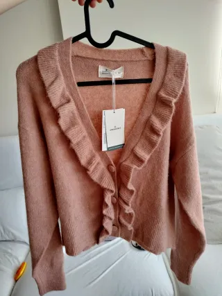 Chaqueta cárdigan con volantes nueva