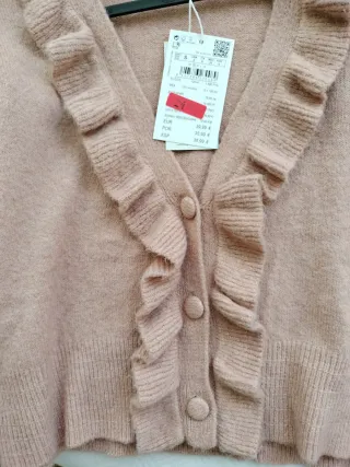 Chaqueta cárdigan con volantes nueva