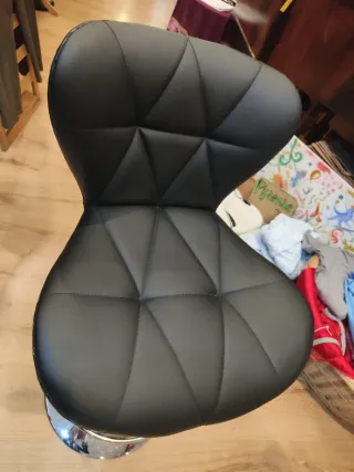 Taburete giratorio respaldo negro