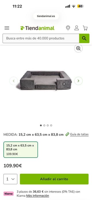 Cama Ortopédica y viscoelástica para Mascotas Gris