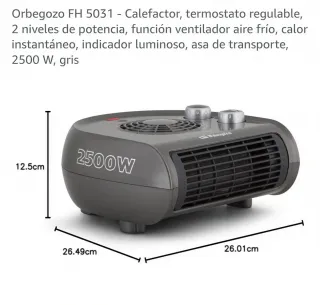 Calefactor Orbegozo FH 5031 2500W Gris