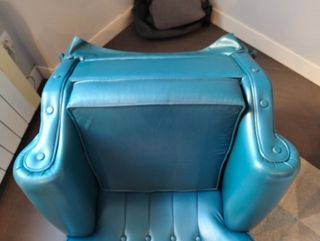 Butaca azul vintage capitoné