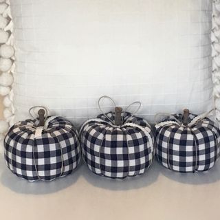 3 Calabazas de tela hechas a mano, de cuadros