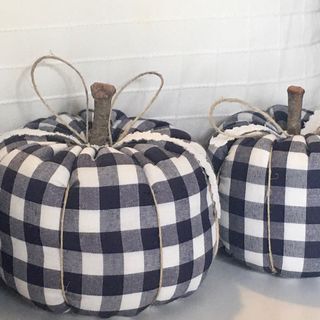 3 Calabazas de tela hechas a mano, de cuadros