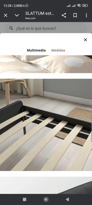 Cama y somier SLATTUM 140x200cm