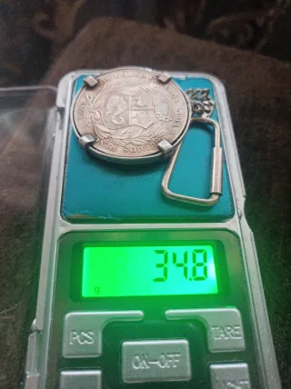 Llavero de plata con cadena