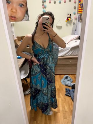 Vestido largo estampado para salir