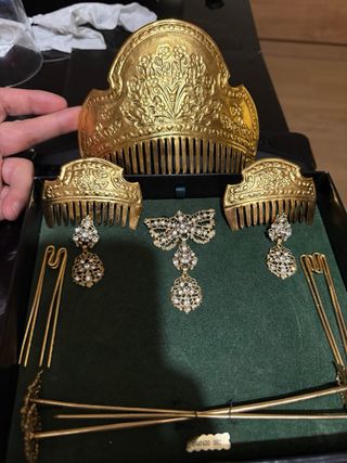 Aderezo Fallera Niña Dorado y cristal