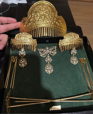 Aderezo Fallera Niña Dorado y cristal