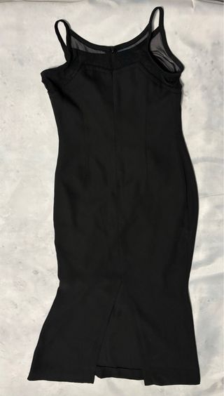 Vestido Fiesta Negro Talla M Detalle Tul y Pedrerí