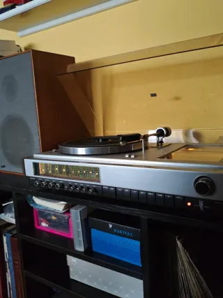 Tocadiscos Vintage Plata y Marrón