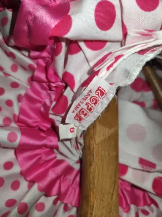 Traje de flamenca niña lunares rosa