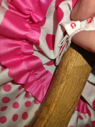 Traje de flamenca niña lunares rosa