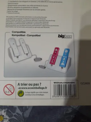Cargador batería wii última generación+2 baterías