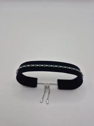 Pulsera de Cristal Verde y Plata