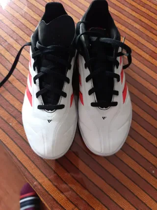 Zapatillas Fútbol Sala Indoor Adidas Blancas Rojas