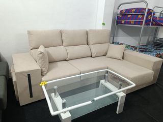 Mesa de centro cristal y madera