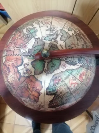 Mueble Bar Globo Terráqueo Madera Metal