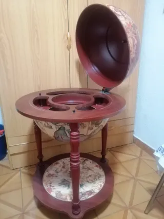 Mueble Bar Globo Terráqueo Madera Metal