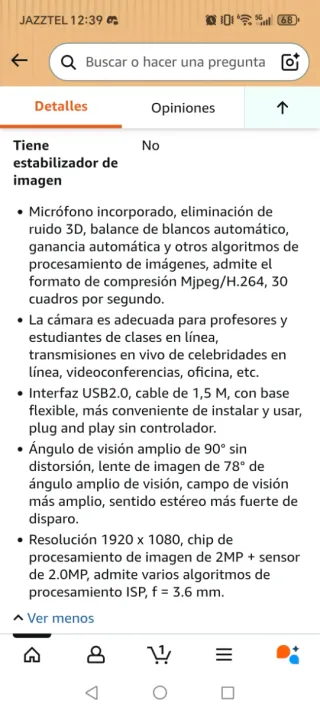 Cámara Web 1080p 30 FPS