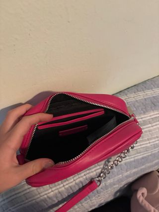 Borsa a tracolla trapuntata fucsia