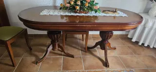 Mesa de comedor extensible de madera Madera maciza