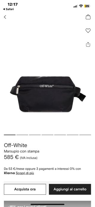 Marsupio Off-White con stampa - Nero