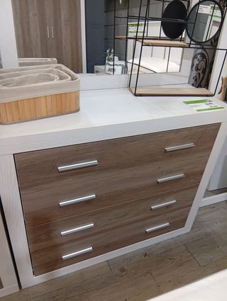 Cómoda 4 cajones madera y bambú