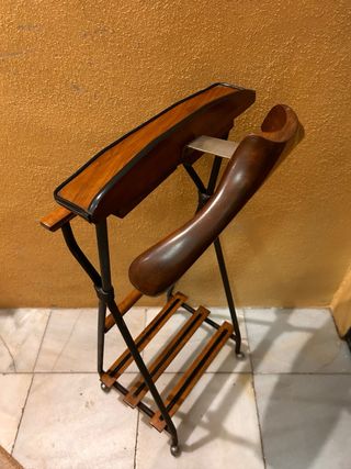 Antiguo Galan de Noche Madera y Metal