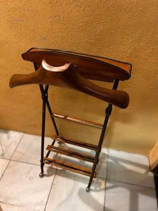 Antiguo Galan de Noche Madera y Metal