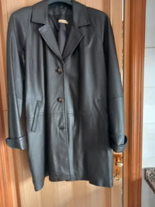 Cappotto donna in pelle marrone