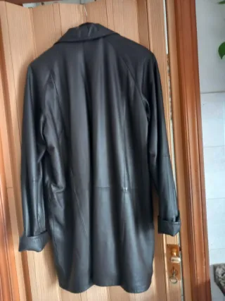 Cappotto donna in pelle marrone