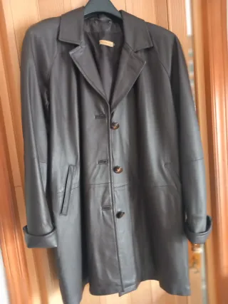 Cappotto donna in pelle marrone