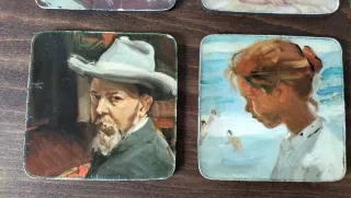 6 Posavasos Vintage con Pinturas