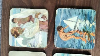 6 Posavasos Vintage con Pinturas