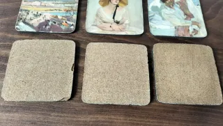 6 Posavasos Vintage con Pinturas