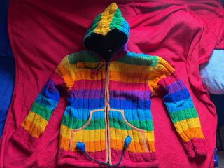 Abrigo de lana 100% multicolor