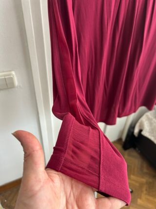 Camiseta manga larga granate mujer T. XL