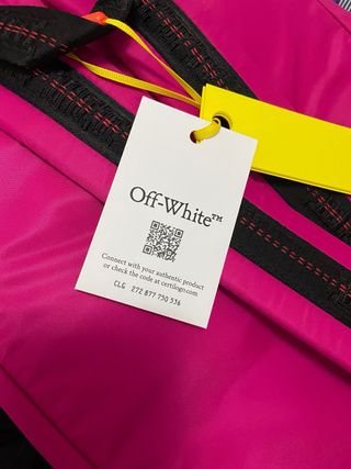 Zaino Off-White Rosa con Logo Bianco