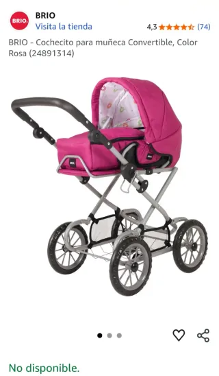 Cochecito de muñecas convertible de la marca Brio.