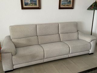 Sofá Dalton -  tela beige y gris