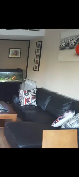 Sofá Chaiselongue Negro y Multicolor