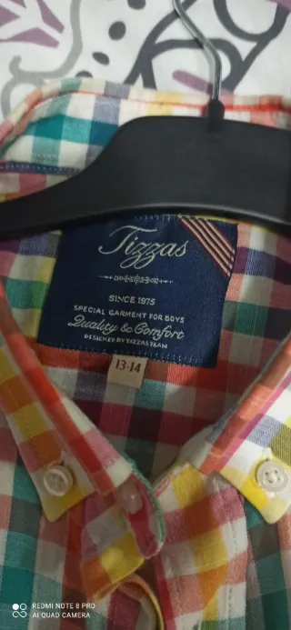 Camisa Caramelo niño cuadros multicolor